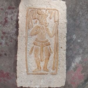 Yucatan Stone Warrior Carving